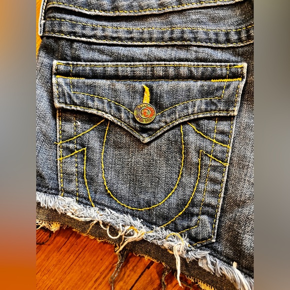 True Religion Love & Haight Joey Denim Cutoff Shorts 30 RARE! - Picture 11 of 16